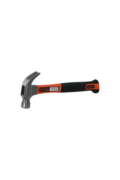 Generic Tactix Impact-Resistant Claw Hammer with Non-Slip Fiberglass Handle Black and Orange