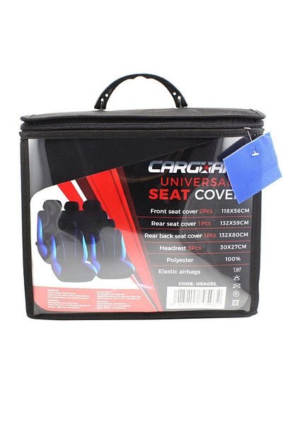 CarGuard Huse universale scaune auto Carguard, 9 piese , negru cu albastru , compatibile scaune cu airbag