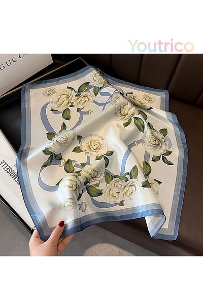 Youtrico 100% mulberry silk,Patterned scarf,Pretty floral,Stylish matching,53*53cm
