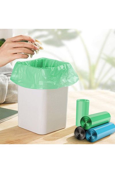 Lifegogo Set de 3 role de saci de gunoi Lifegogo, plastic, albastru/verde/negru, 44,4 x 48,2 cm, 10L