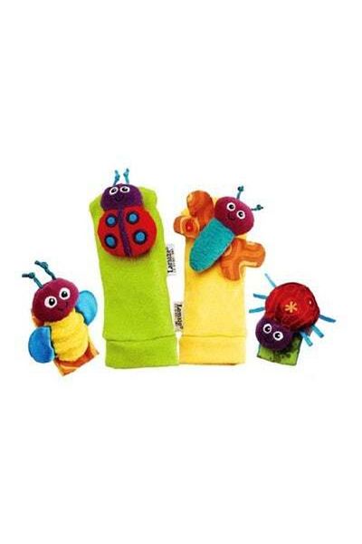 HALAMODO 4-Piece Socks and Wrist Rattles Soft Toys Set
