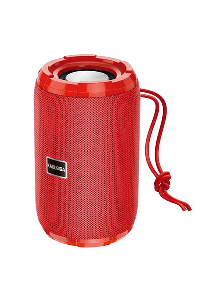 REDz Accessories Portable Speaker KSC-601, 1200mAh Battery, BT 5.0, Carrying Cord, 4 Hours Battery Life, Red