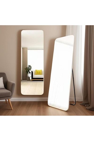 Lumely Full Length Mirror 155x 45cm,arched Aluminum Alloy Standing Hanging Leaning Against Wall,white