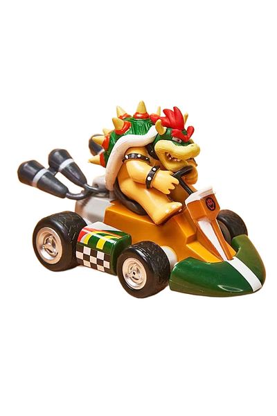 BANDAI Bow with box Super Mario Bros Karting Luigi Bowser Princess Peach Yoshi Toad Action Figure Toys Pull