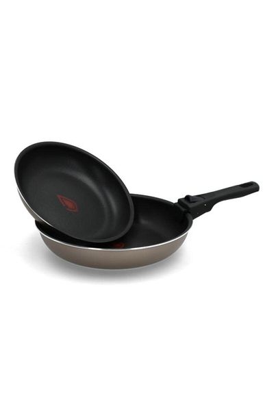 Generic BERGNER 2-Piece Durable Frying Pan Set with Removable Handle Black and Grey BG-34800