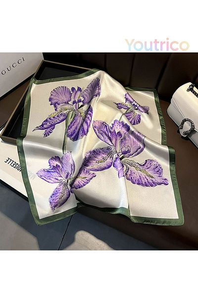 Youtrico 100% mulberry silk,Patterned scarf,Pretty floral,Stylish matching,53*53cm