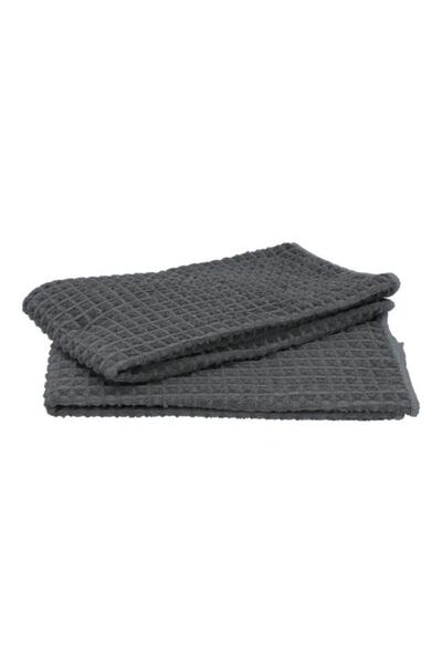 Generic HARMAN 2-Piece Jumbo Waffle Ultra Absorbent Polyester Kitchen Towel Grey 40 x 48cm