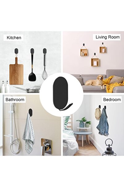 Caincay Set de 20 cârlige pentru prosoape Caincay, oțel inoxidabil, negru, 5 x 3 x 3,2 cm