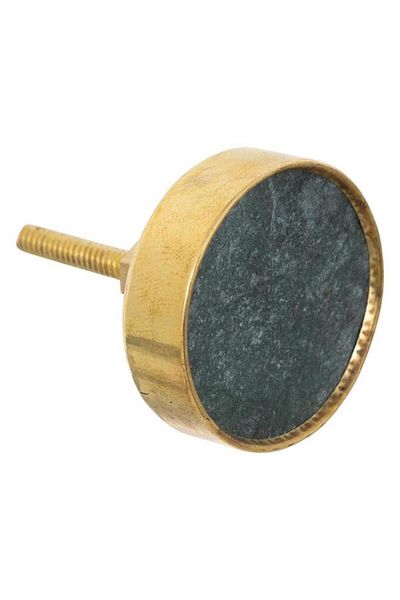 Generic atmosphera Lena 2-Piece Marbel and Brass Furniture Knob Set Black and Gold 195134
