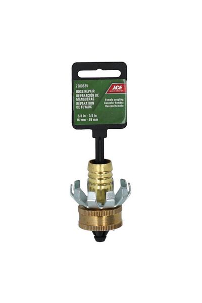 Generic موصل خرطوم ACE Clinch أنثى برونزي وفضي مقاس 5/8 بوصة