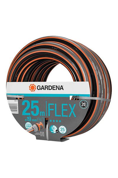 Generic خرطوم حديقة GARDENA Comfort Flex بدون وصلات، أسود وبرتقالي، 19 مم × 25 م، 18053-20.000.00