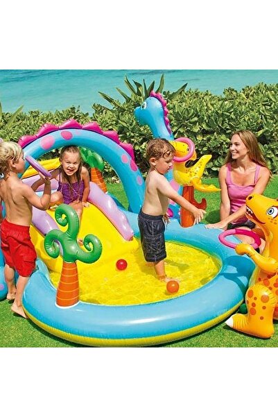Generic INTEX PVC Inflatable Smart Design Dinoland Play Center Multicolor 280 Liter