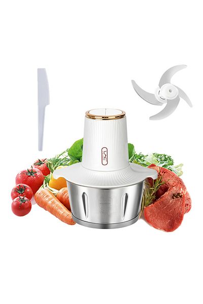 LAC LAICHY Electric Meat Grinder 3 L Stainless Steel, Fast Electric Food Chopper,2 Speed, 300W,White