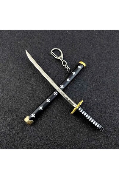 Choice K769-black-white Mini Roronoa Zoro Samurai Sword Keychain Anime Plastics Scabbard Key Chain Ring Kat