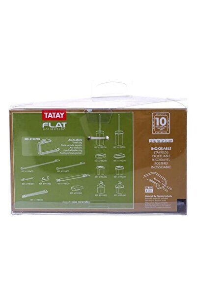 Generic TATAY Wall Mounted Durable Flat Aluminium Towel Ring Silver 6198700