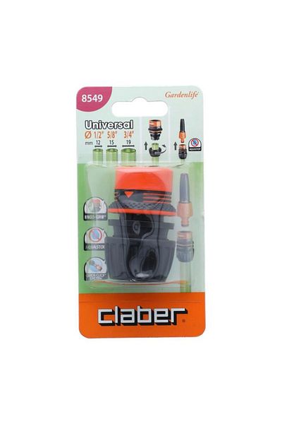 Generic وصلة خرطوم Claber Universal مع Aquastop باللونين الأسود والبرتقالي