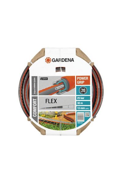 Generic خرطوم حديقة GARDENA Comfort Flex باللونين الرمادي والبرتقالي، 30 مترًا × 1/2 بوصة