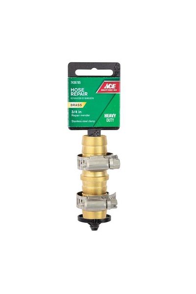 Generic ACE Heavy Duty Corrosion Resistant Brass Male Hose Repair Gold and Silver 3/4inch 7436785