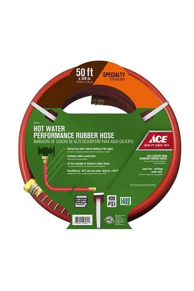 Generic ACE Heavy Duty Premium Grade Hot Water Performance Rubber Hose Red 5/8inch x 50ft FLXPR5850RACE