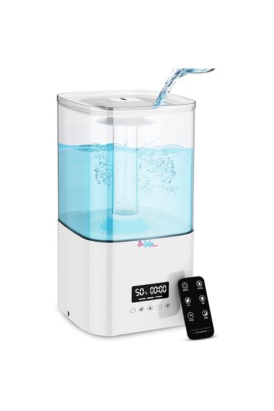 Sofia Concept SofiaCONCEPT® Ultrasonic Air Humidifier, 5.5 L, Aromatherapy, Automatic Shutoff, White Pearl