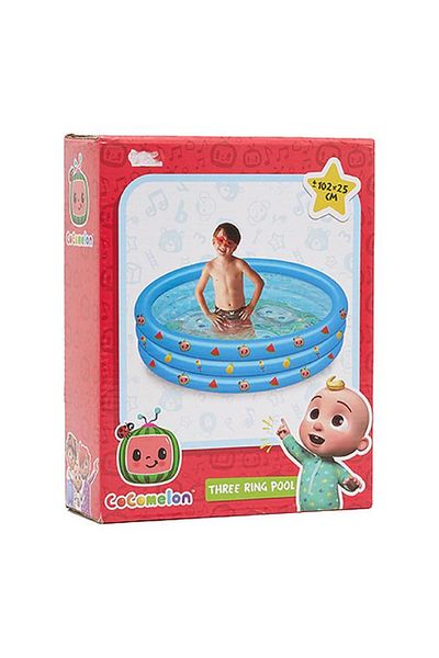 Generic مسبح كوكوميلون قابل للنفخ بثلاث حلقات للأطفال أزرق 102 × 25 سم INF-SB-01