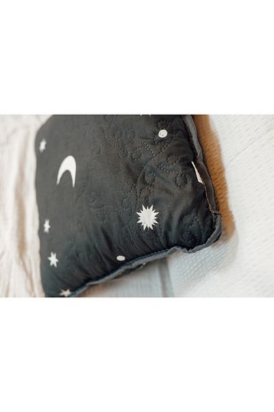 Coneltex Anti-allergic quilted pillow "Moon and Stars" Coneltex, 60 x 60 cm, square, siliconized fiber, gray