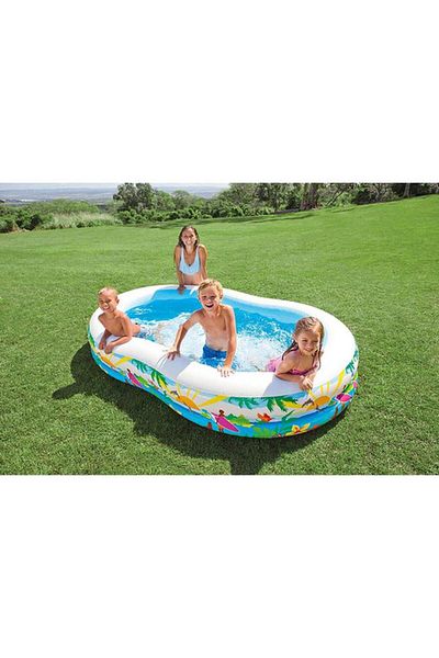 Generic حوض سباحة INTEX Swim Center Paradise Seaside Snorkel Fun قابل للنفخ للأطفال متعدد الألوان