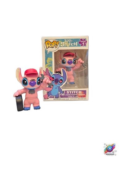 Lilo & Stitch Stitch figurine, ANGMAD, figurine size: 7x5cm, made of plastic, BPA free, pink-red multi