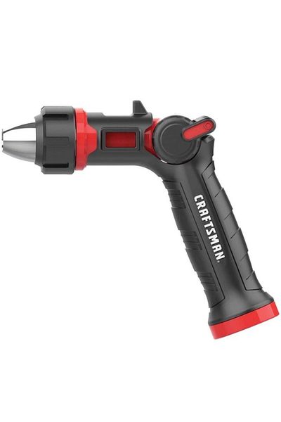 Generic فوهة خرطوم بلاستيكي قابل للتعديل أحادي النمط من CRAFTSMAN باللونين الأسود والأحمر 7016233