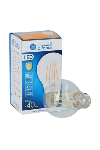 Generic AL FANAR 4.5W 2700K E27 Filament Round LED Bulb Warm White LEDT-FBULB5WW