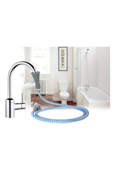Generic Traveller Shattaf Portable Travel Shattaf with Hose Silver and Blue 1.8m TS-001