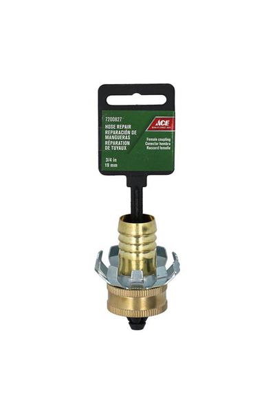 Generic موصل خرطوم ACE Clinch أنثى برونزي وفضي مقاس 3/4 بوصة