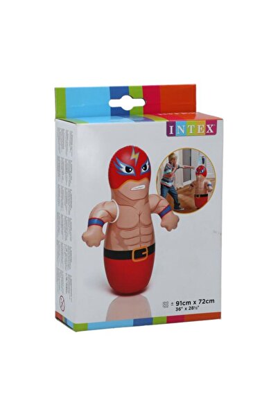 Generic INTEX 3D Inflatable Assorted Boxer and Wrestler Bop Bags Multicolor 91 x 72cm 44672