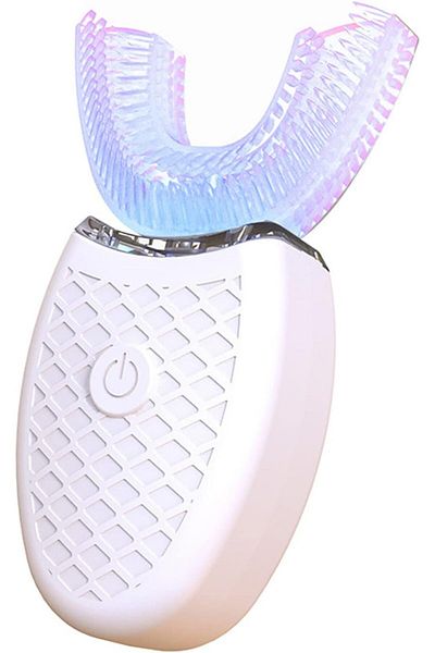 COOYA Ultrasonic Electric Toothbrush, U Shaped Whole Mouth 360 Degrees Cleaning,for Adults,White
