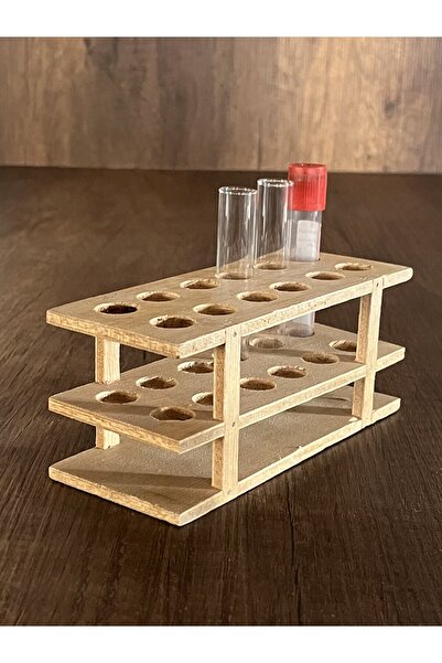 Alp in Alpes 12'li Ahşap Tüp Standı Tüp Sporu [ Kan Tüpü ve Deney Tüpü (16*10...