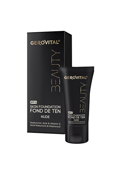 GEROVITAL Gerovital Beauty Foundation with Hyaluronic Acid and Vitamin E, SPF10, Nude, 30 ml