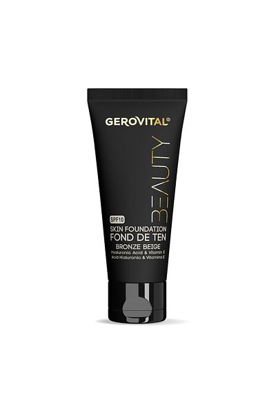 GEROVITAL Gerovital Beauty Foundation with Hyaluronic Acid and Vitamin E, SPF10, Bronze Beige, 30 ml