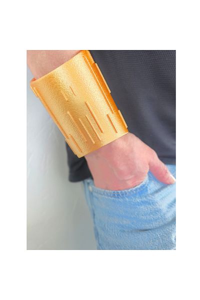 ZLBoutique Vectra Bracelet Roman Style Made of Ecological Pla - Gold, Diameter: 6 Cm, Length: 11.5 Cm