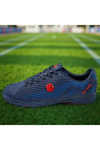 Sky Wing football boots, 9895 for synthetic turf, stitched toe 44 navy blue