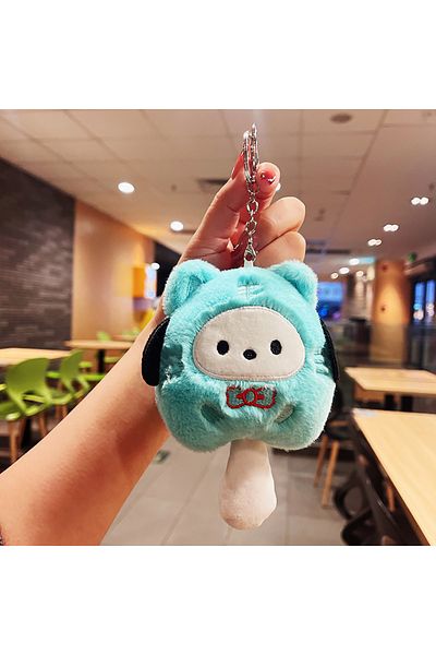SANRIO Pochacco Sanrio Plush Keychain Hello Kitty MyMelody Kuromi Cinnamoroll Cartoon Animal Stuffed School