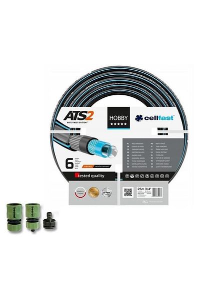 Cellfast Garden Hose, Anti-Kind, 6 Layers, With Accessories, 3/4", 25 M,