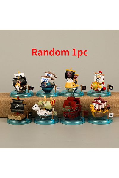 BANDAI Random 1pc 8cm 8pcs/set Anime One Piece Figure Luffy Zoro Sanji Mini Pirate Ship Action Figure PVC M