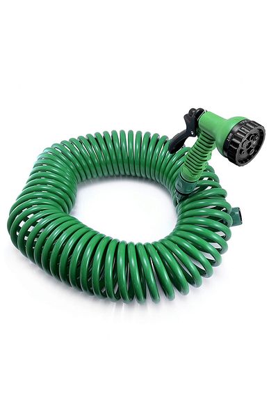 Strend Pro Garden hose, spiral, spray gun, 7 modes, 15 m