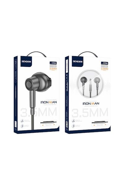 SENDEM Sendem Headphones JACK 3.5mm with Microphone – Premium Sound, Integrated Remote Control, 1.2M Cable