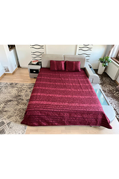 Coneltex Decorative and protective bedspread CreponTex by Coneltex, 220 x 240 cm, double bed, red color
