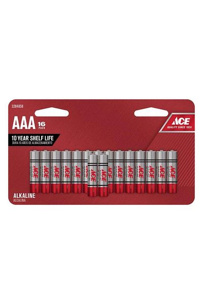 Generic بطاريات قلوية AAA طويلة الأمد بجهد ثابت من ACE، 16 قطعة، لون أحمر وفضي، 3284858