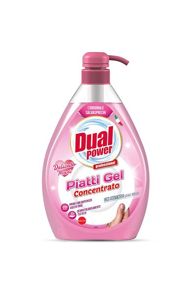 Dual Power Gel de vase concentrat, Delicat pentru maini, Dual Power, 1 L