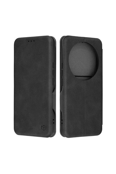 SKYDDAR INNOVATION Husă pentru Xiaomi 14 Ultra, portofel sigur, piele ecologică, închidere magnetică, neagră, set autocolante
