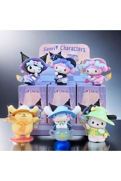 Miniso one set 6pcs 6Pcs Sanrio Blind Box Kawaii Kuromi Cinnamoroll My Melody Action Figure Anime Figures D