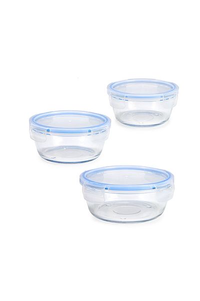 vivalto Set of 3 glass casseroles with lids Vivalto